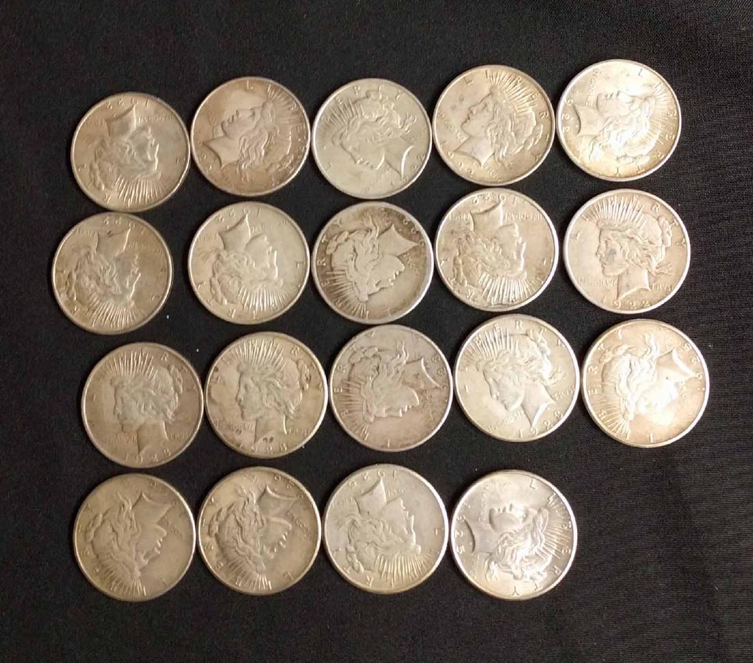 (19) Peace Silver Dollars (1 of 2)
