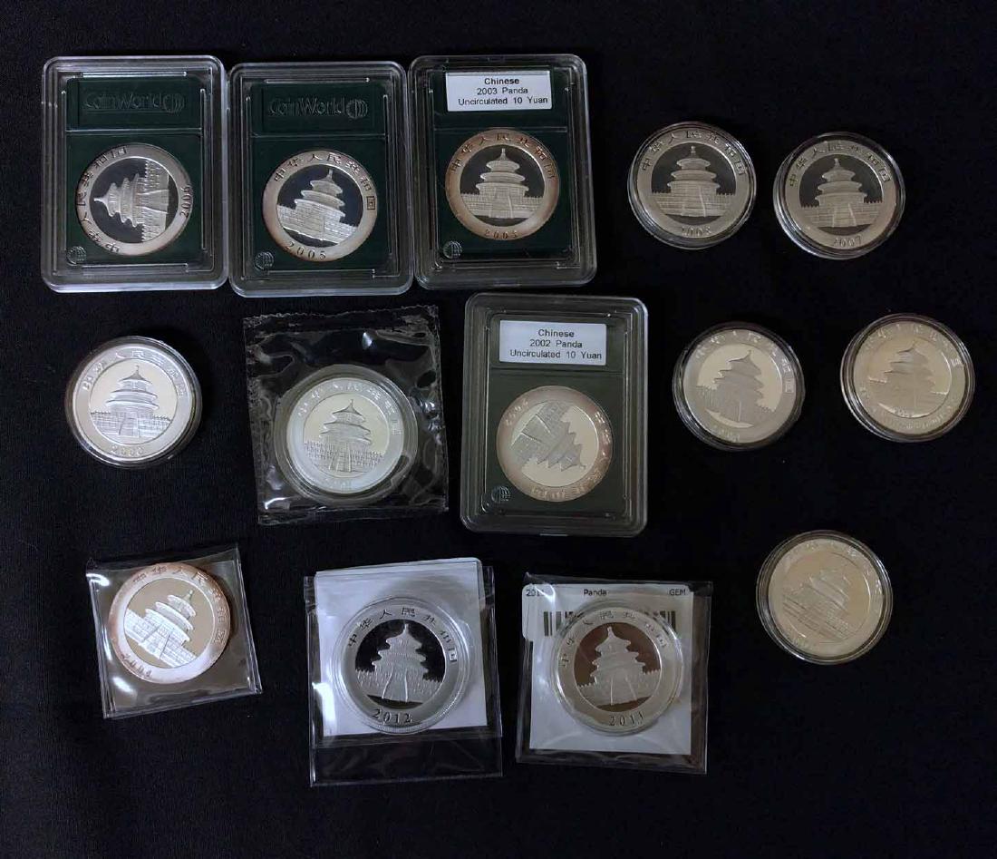 (13) Chinese 10 Yuan Panda and Commemorative 1 oz Coins (1 of 1)