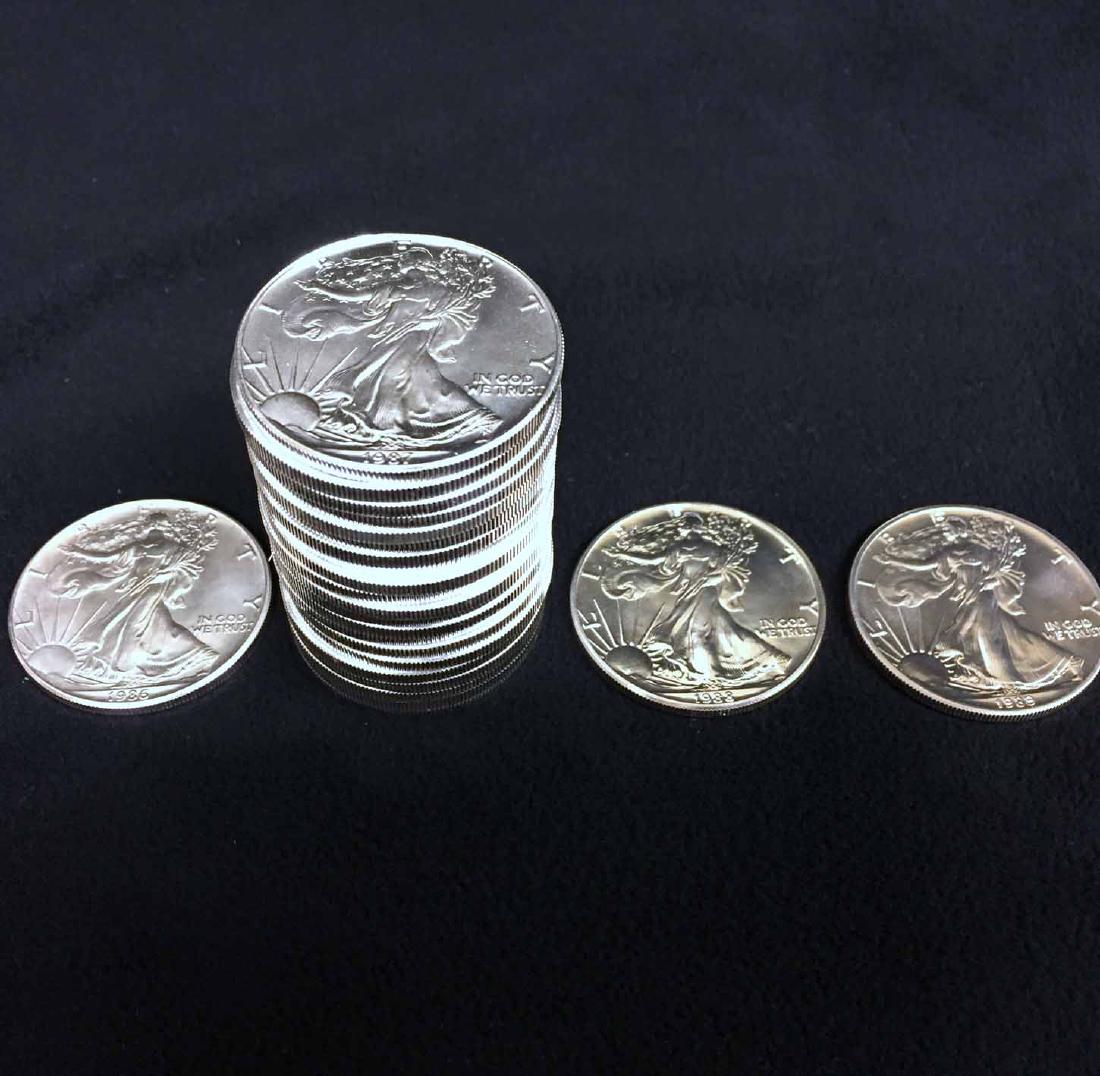 (24) Brilliant Uncirculated Silver Eagle Dollars (1 of 2)