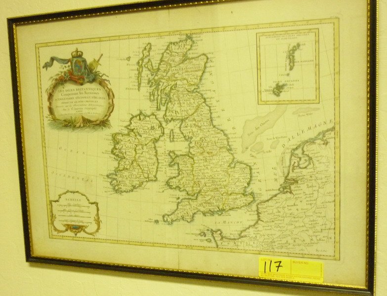 Antique Map of Great Britain: (1) 20" x 15". Title: Les Isles Britanniques. Subject: at Britain.