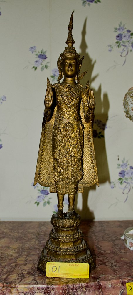 Southeast Asian Bronze Standing Buddha