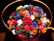 Vintage Brass & Colored Glass Flower Vanity Lamp. - 2