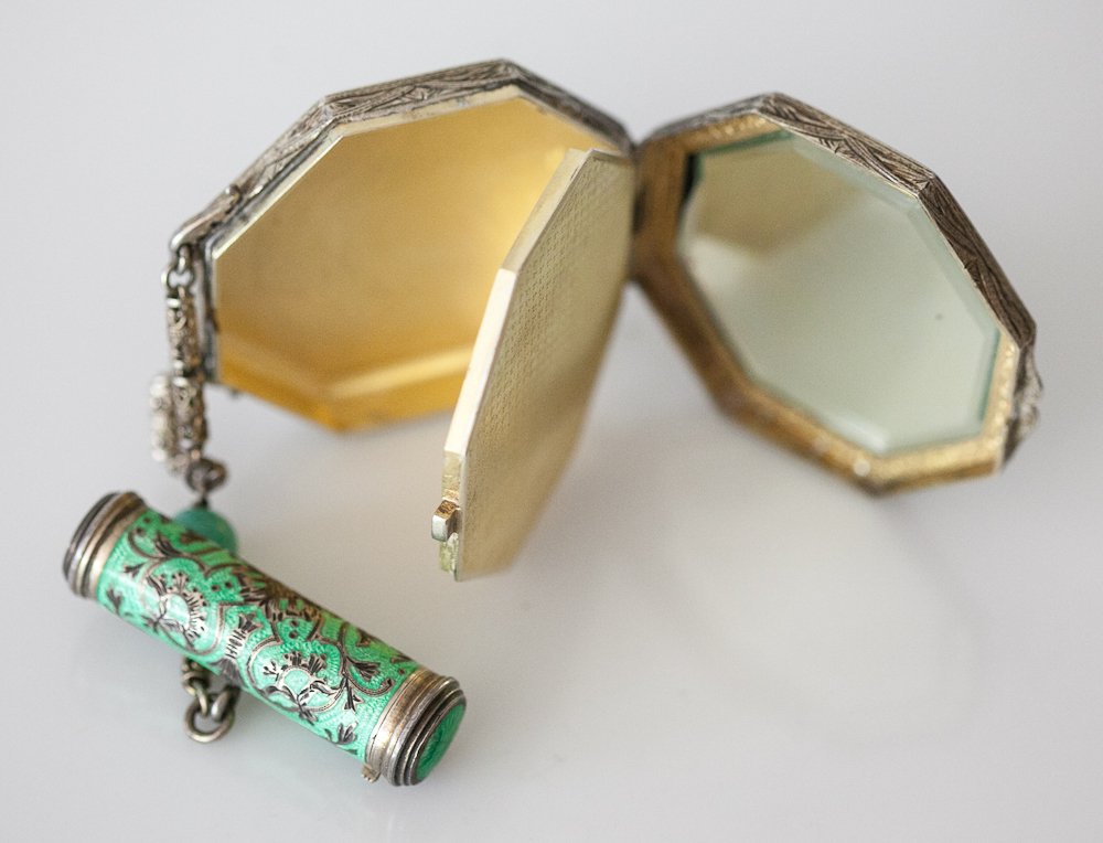 Sterling Silver and Hand Painted Compact - 3
