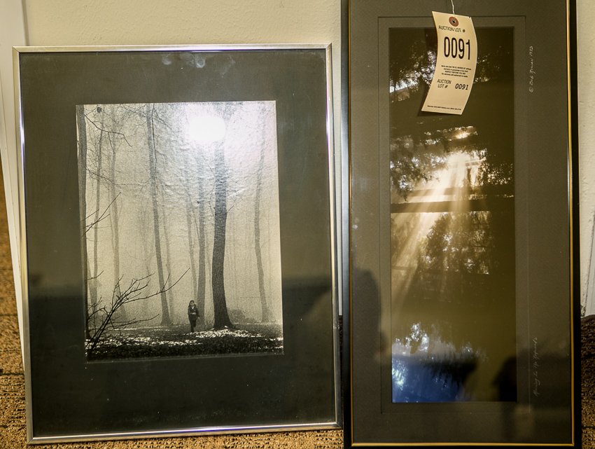 Bob Rowan Photographs: Robert (Bob) Rowan, 20/21st Century, California. (2) Total including: (1) 6 1/2" x 19 1/2", Morning in The redwoods, (1) 10 1/2" X 13 1/2" Silver Gelatin print of a girl running through a forest. Fram