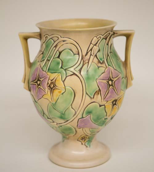 Roseville Morning Glory Vase: (1) 10"h. Double handle.