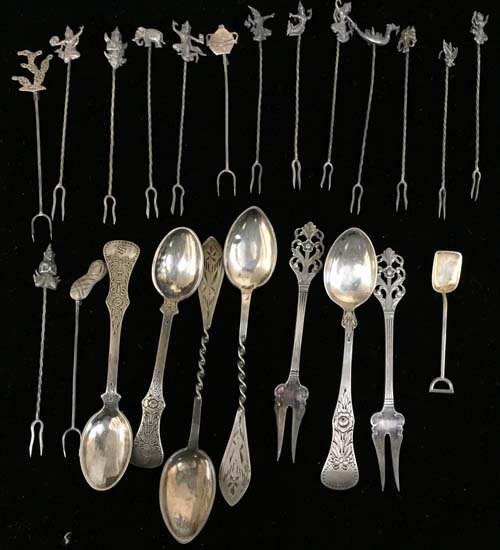 (23 pcs) Sterling Silver Cocktail Forks, Coffee Spoons (1 of 4)