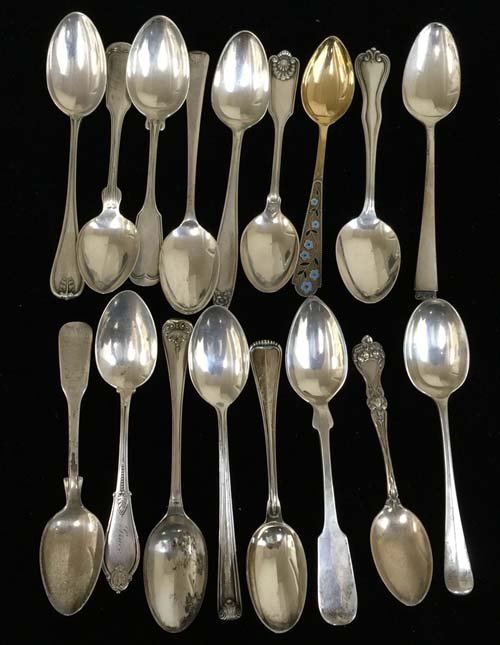 (17 pcs) Sterling Silver Spoons Various Patterns and (1 of 3)