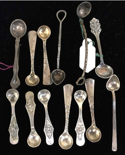 (13 pcs) Sterling Silver Personal Salts Spoons (1 of 3)