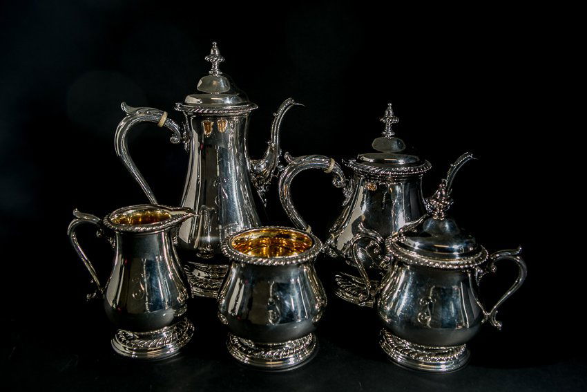 (5 pc.) Shreve & Co. Sterling Silver Tea Set (1 of 4)