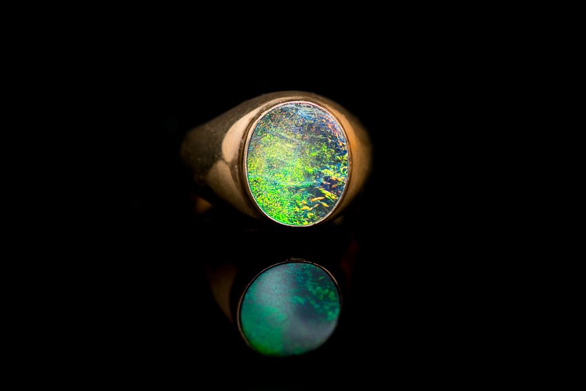 Men's 10K Gold & Australian Opal Ring (1 of 6)