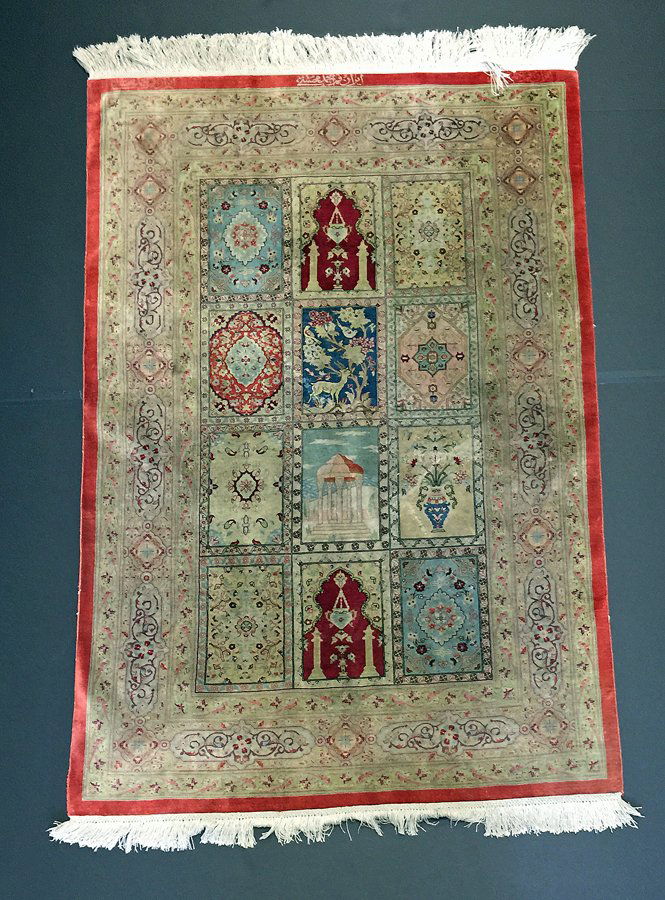 Outstanding Signed Persian Silk Rug (1 of 4)