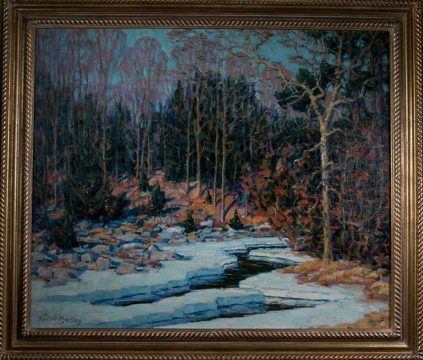 John W. Bentley River Landscape Oil Painting (1 of 3)