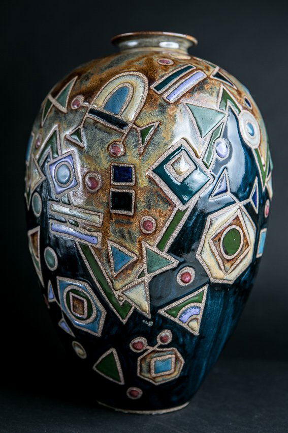 Ceramic Abstract Art Vase (1 of 3)