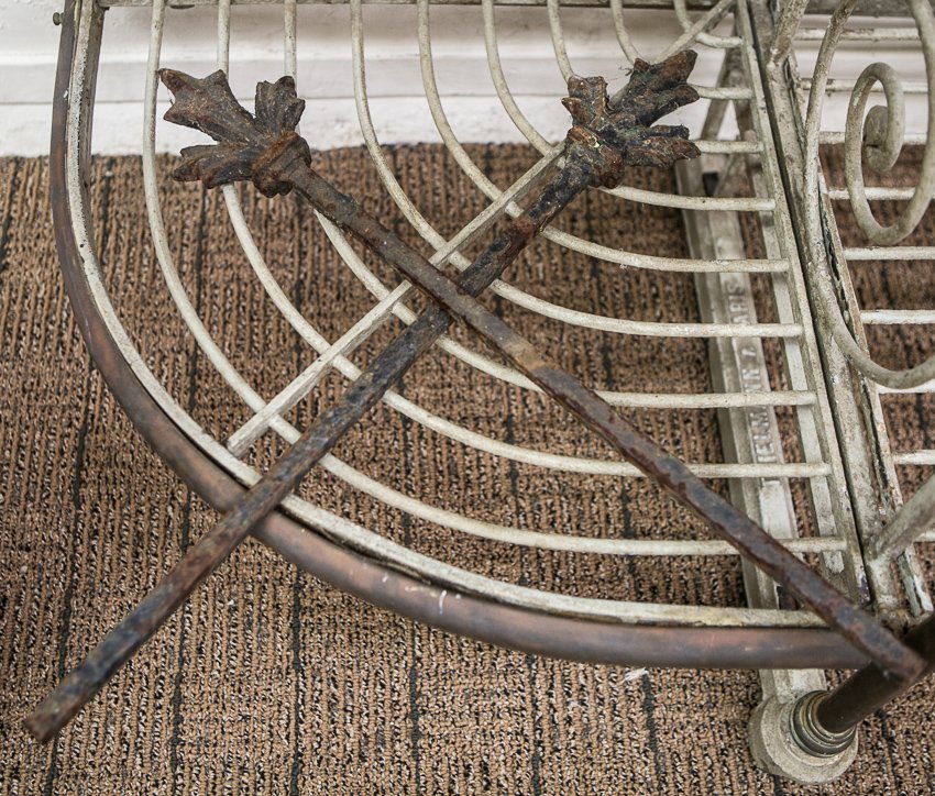(2) 19th Century French Fleur di Lis Fence Toppers: (2) 21 1/2"h. Cast iron with black painted finish.