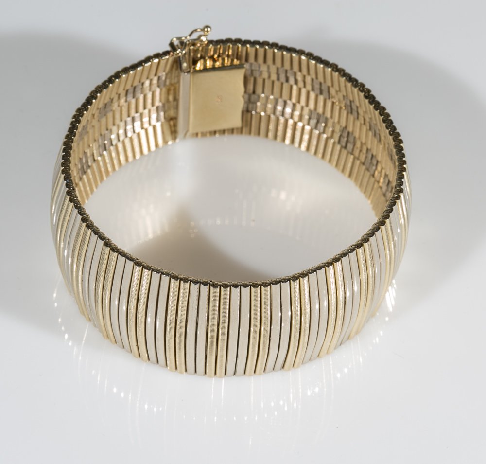 Gold Mesh Bangle Bracelet (1 of 3)