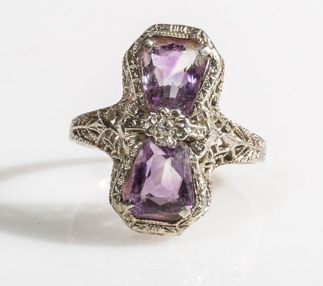 Art Deco, Amethyst and  Diamond Ring, Circa 1935 (1 of 5)