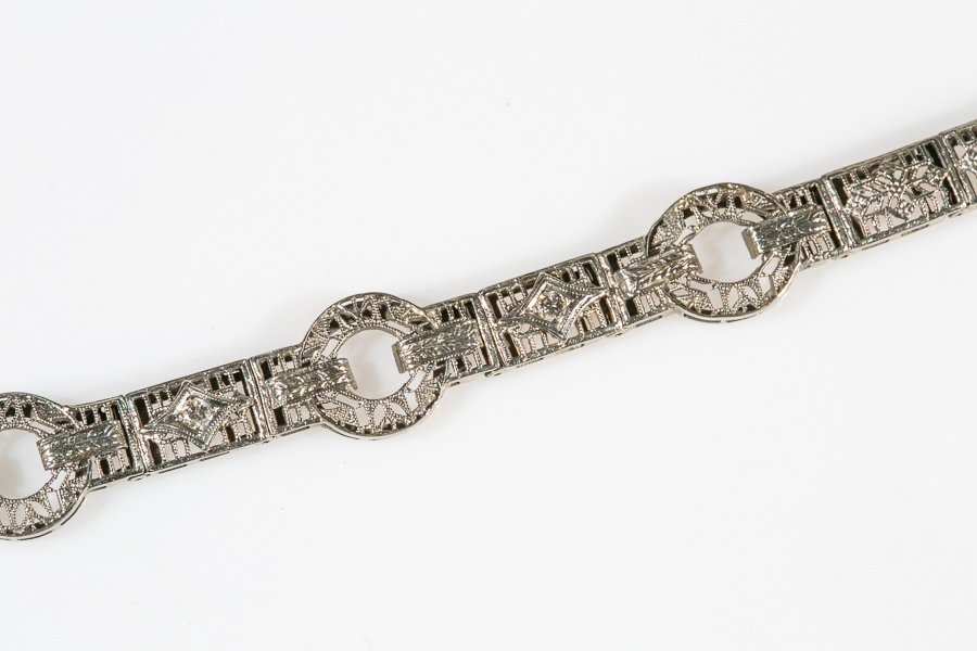Art Deco, Diamond Filigree Bracelet (1 of 4)