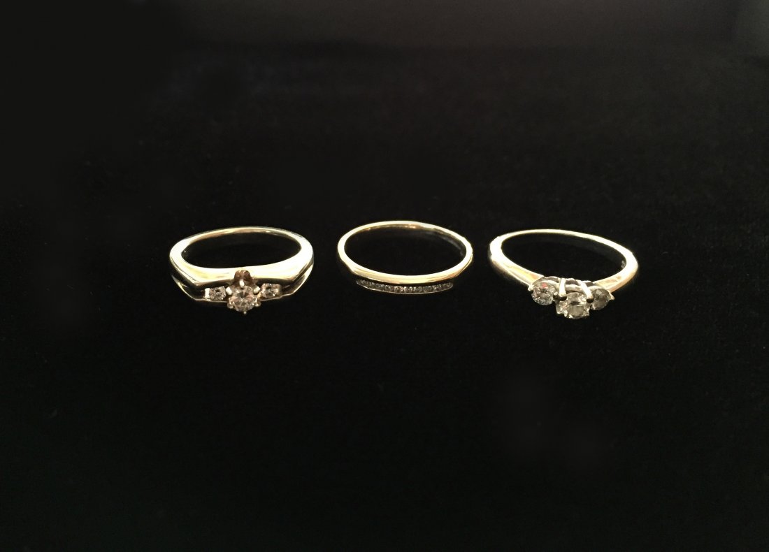 (3) Diamond and 14K White Gold Rings (1 of 4)