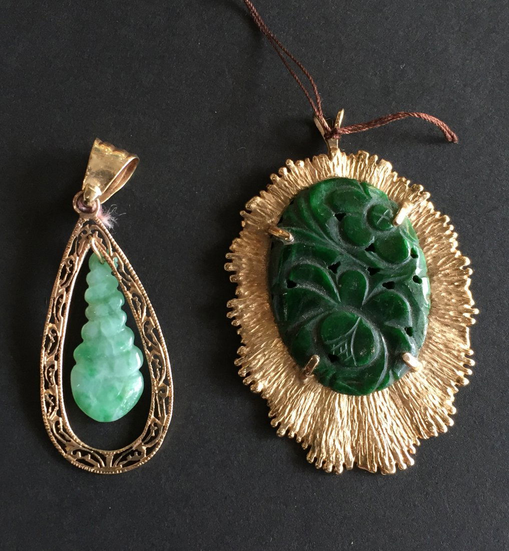 (2) Jade and Gold Pendants (1 of 2)