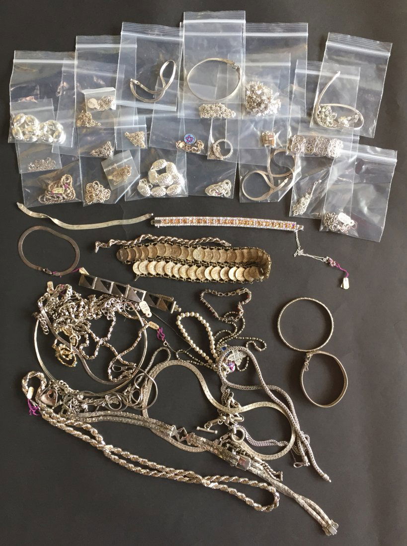 Massive Collection of Sterling Silver Necklaces and (1 of 1)