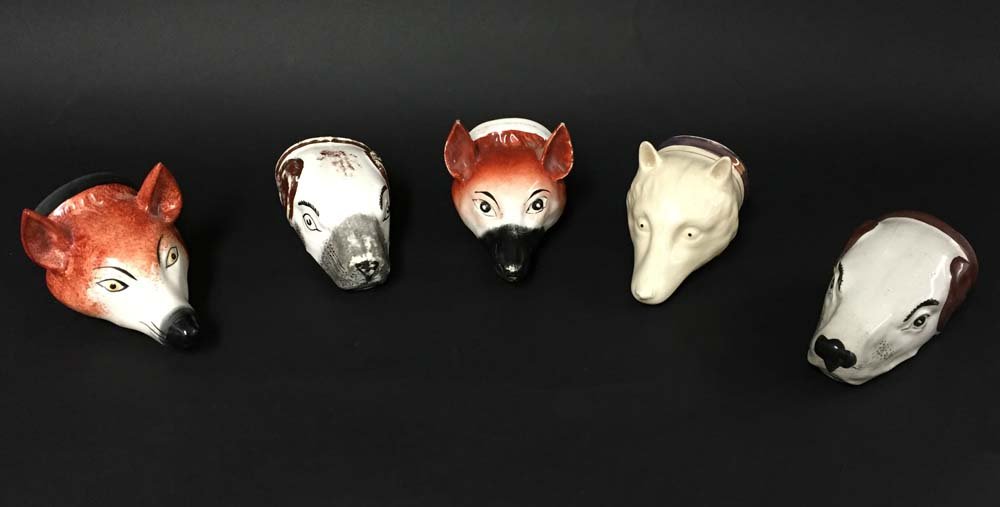 (5) Dog Head Stirrup Cups (1 of 2)