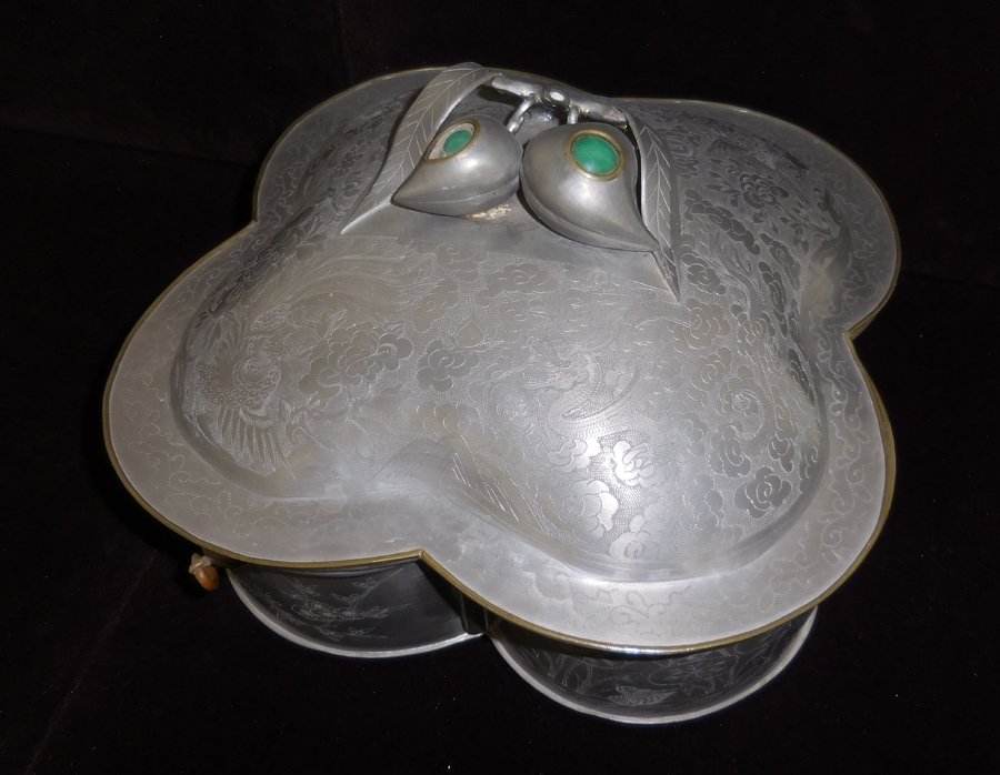 Impressive Chinese Pewter Sweetmeat Server (1 of 7)