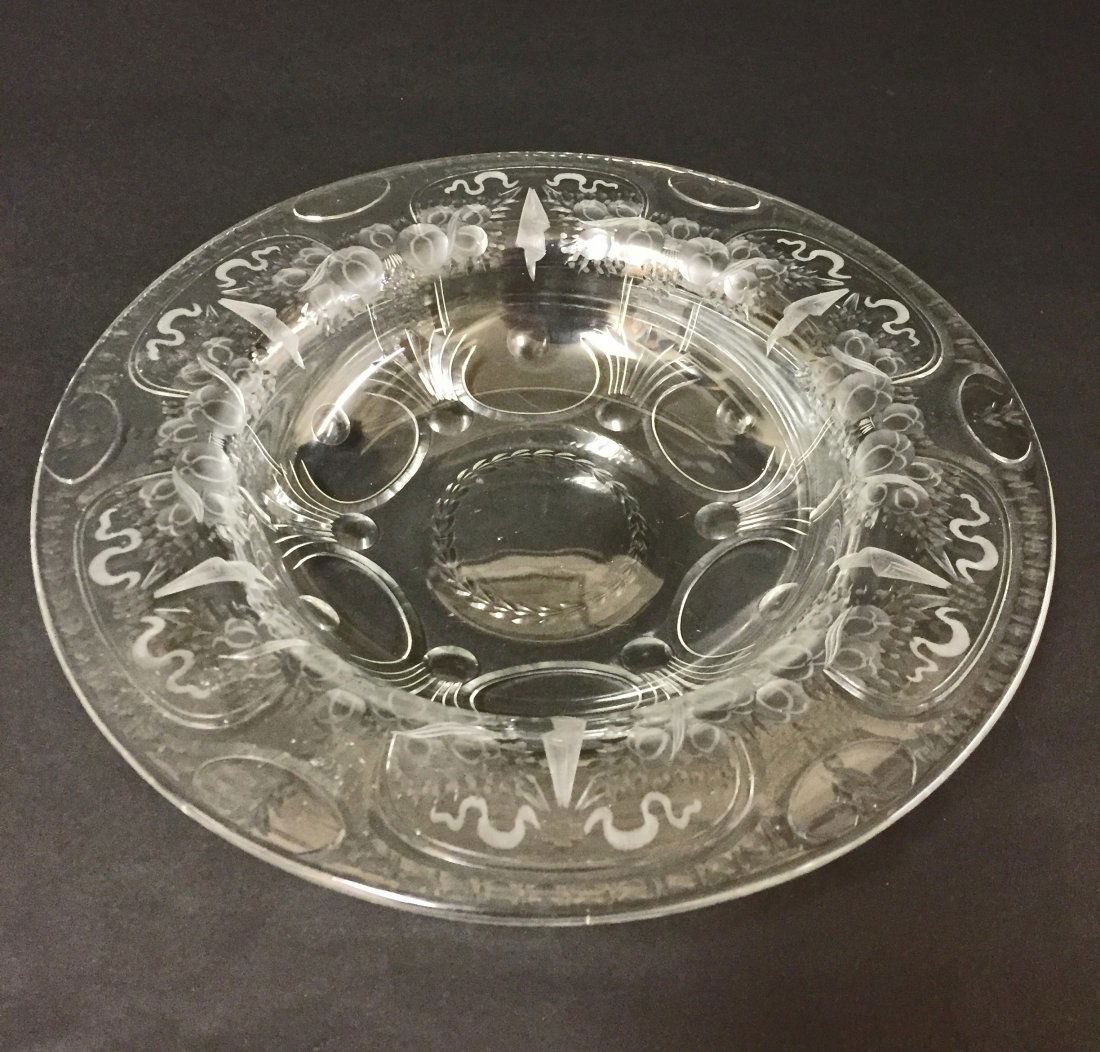 (6) Intaglio Etched Glass Bowls (1 of 2)