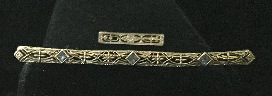 Art Deco Platinum and Gold Pins (1 of 4)