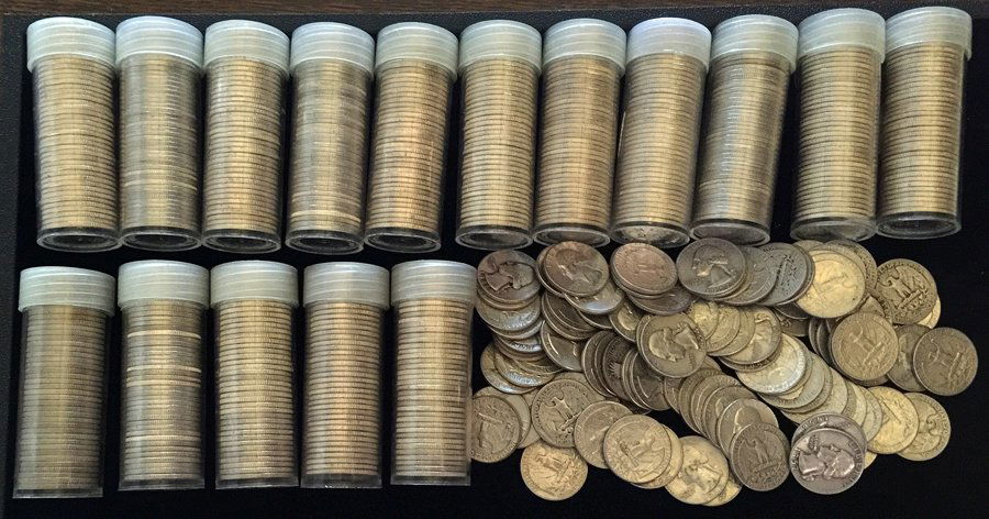 (672) Silver Washington Quarters Silver Coins (1 of 2)