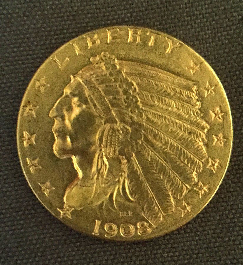 2 1/2 Dollar Indian Head Gold Coin (1 of 2)