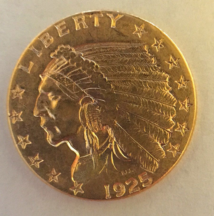 2 1/2 Dollar Indian Head Gold Coin (1 of 2)