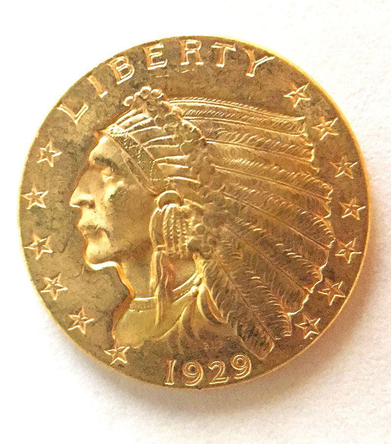 2 1/2 Dollar Indian Head Gold Coin (1 of 3)