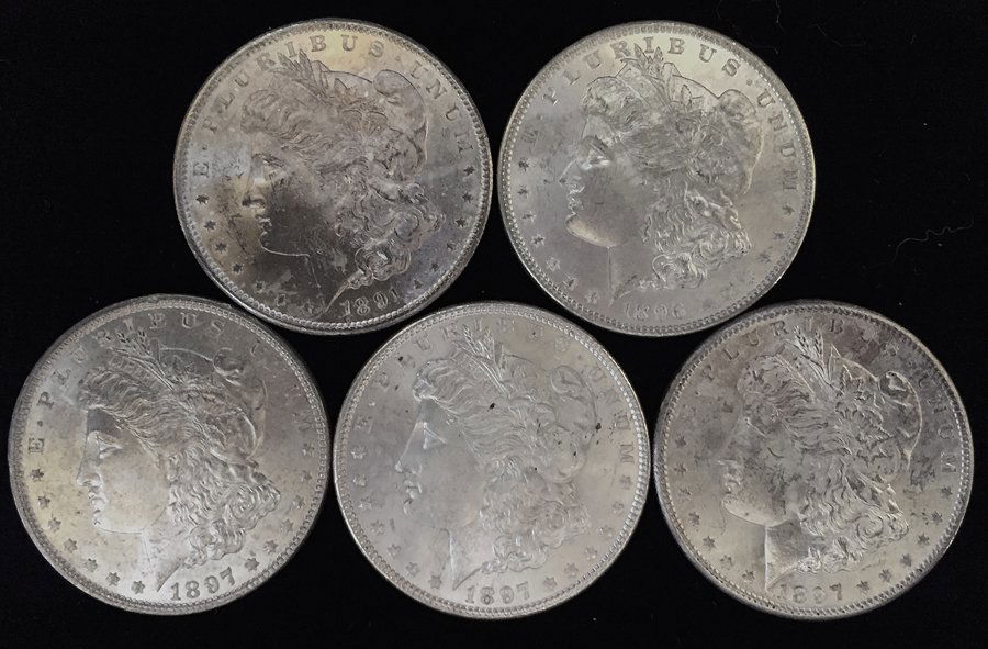 (5) Morgan Silver Dollars (1 of 2)