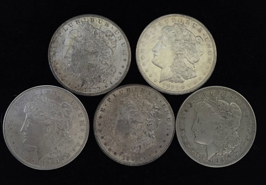(5) Morgan Silver Dollars (1 of 2)