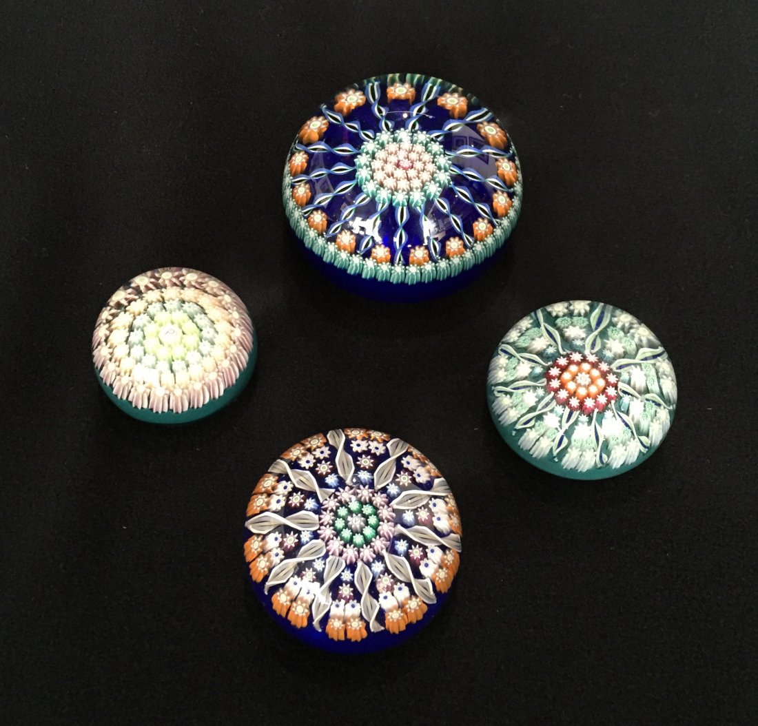 (4) Perthshire Glass Millefiori Paperweights (1 of 7)