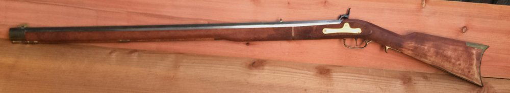 Jukar Percussion Long Rifle: (1) Jukar, made in Spain. 33 3/4"l barrel, 48"l overall. S/N 0061193. Unfinished stock with rust. As Is.