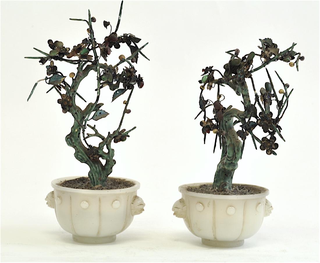 Chinese Pair Pekin Glass with Silver Trees (1 of 6)
