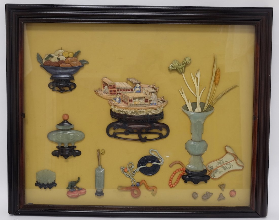 Chinese Zitan Wood Framed Panel (1 of 6)