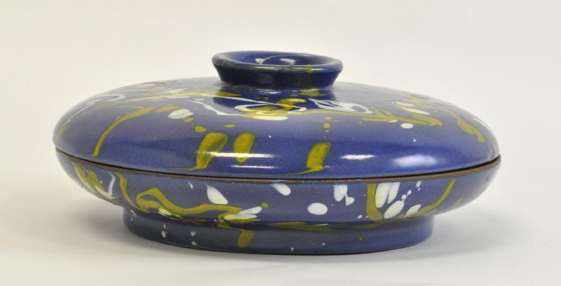 Chinese Yixing Washer: Painted in Yi Xing pottery. 7.5" (19cm) across. Good condition. Marked on the bottom.