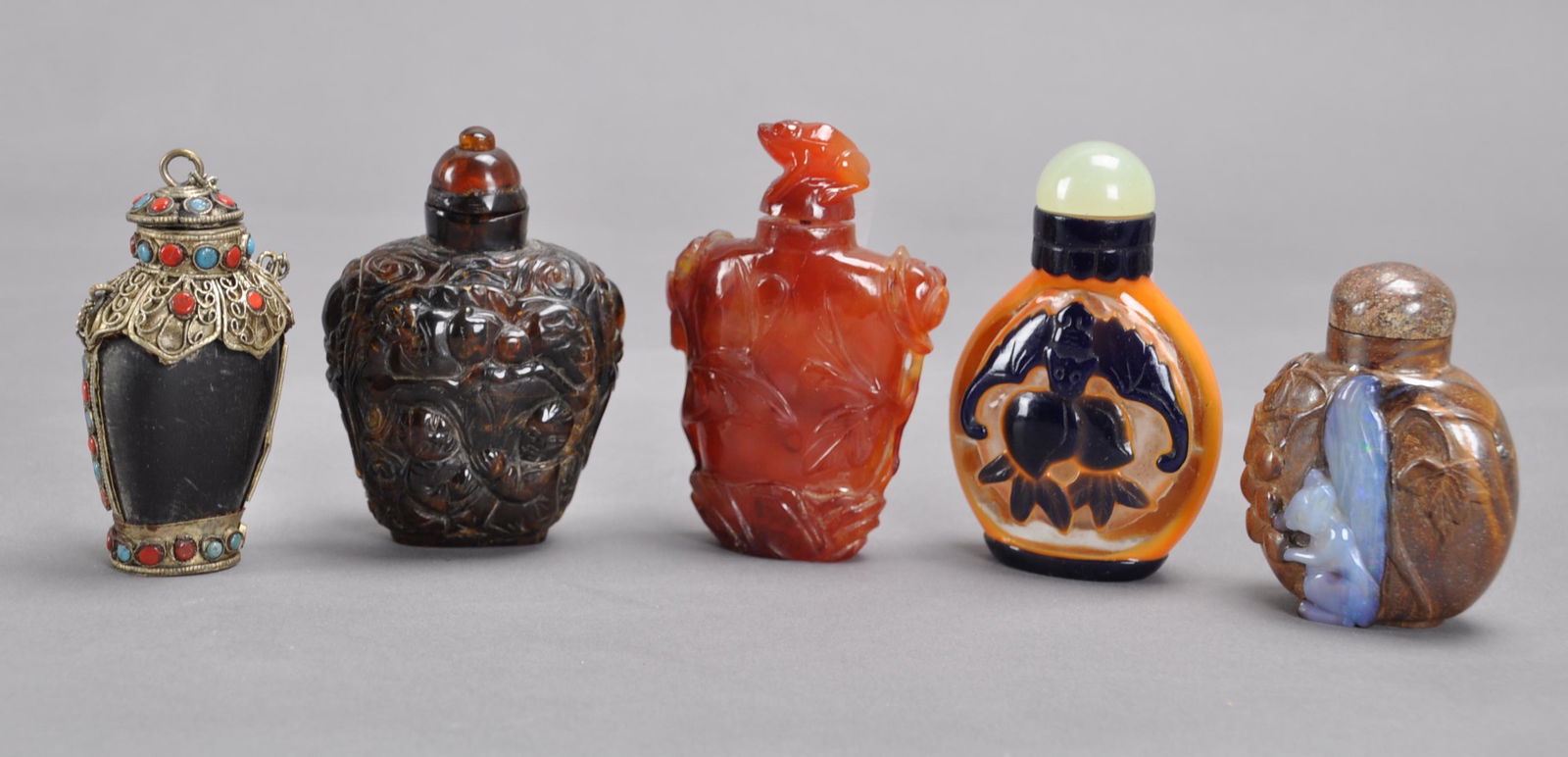 Chinese Group of Six Snuff Bottles (1 of 1)
