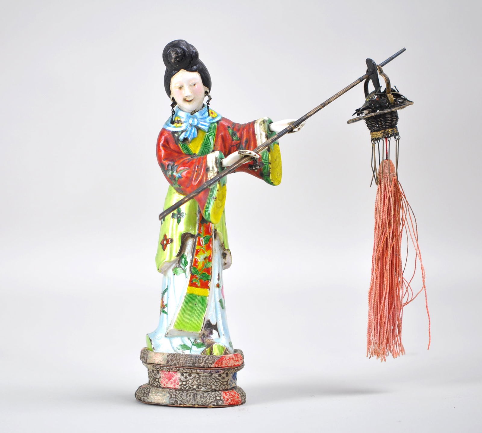 Chinese Enameled Silver Fairy  Weight??? (1 of 3)