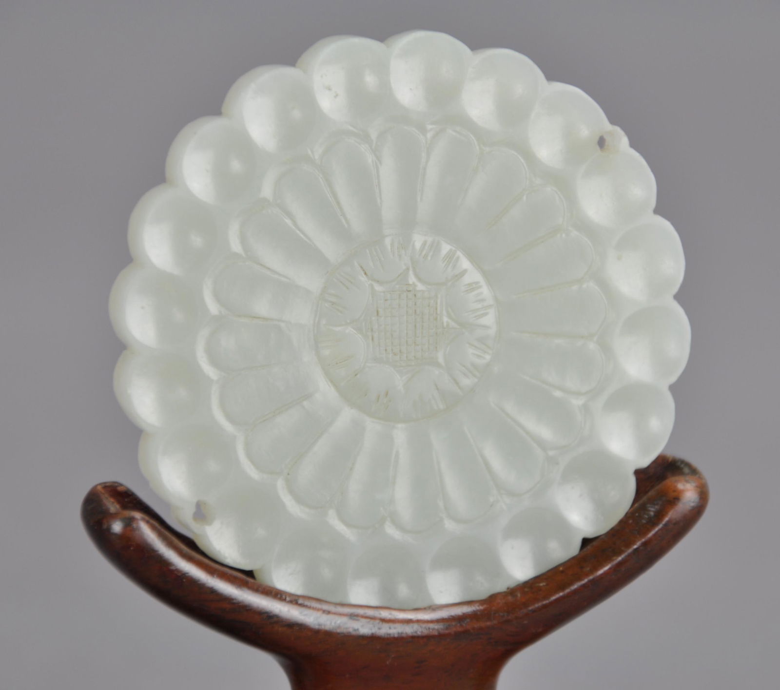 Chinese White Jade Plaque in Flower (1 of 8)