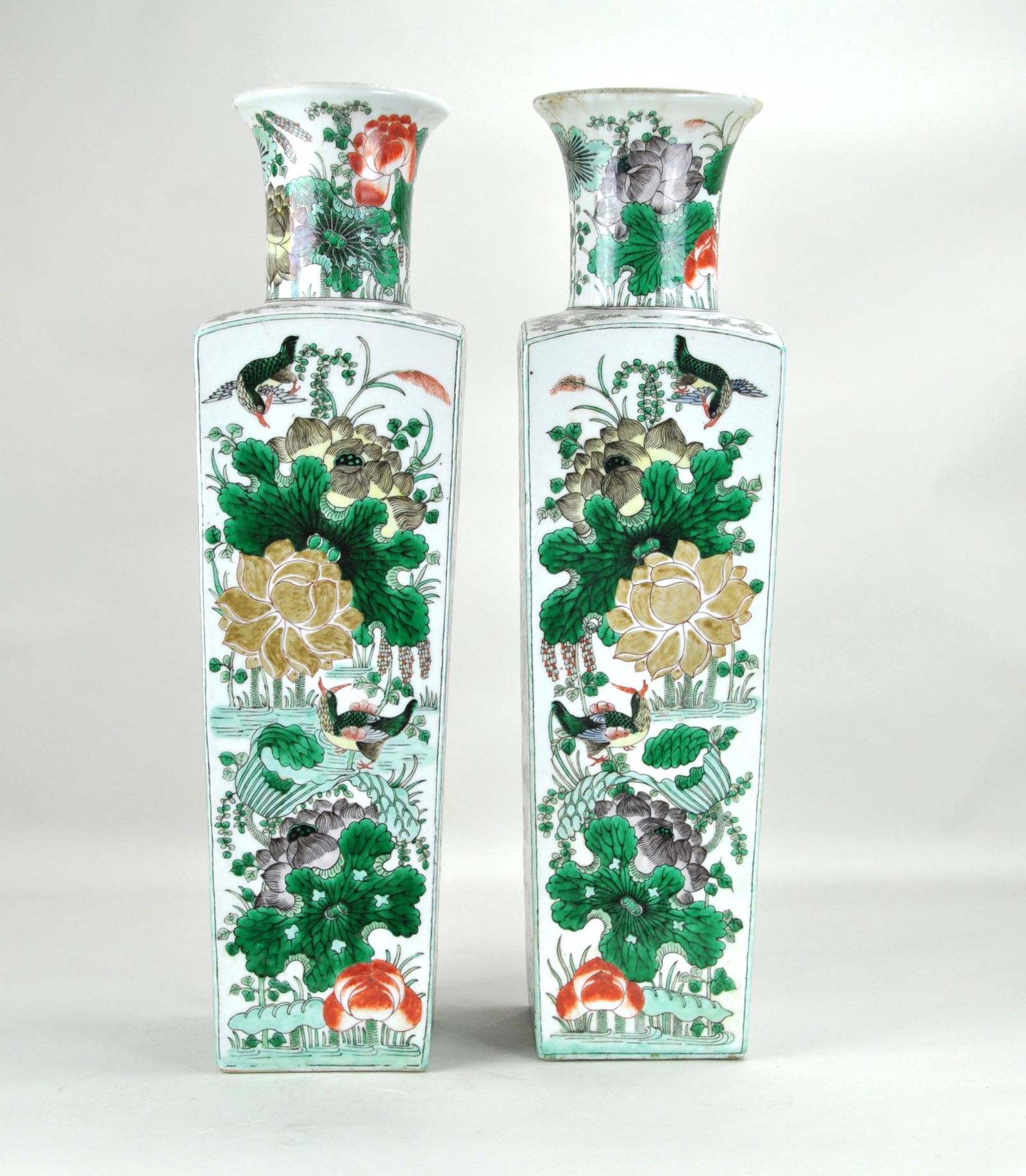 Chinese Pair Famille Verte Vase (1 of 7)