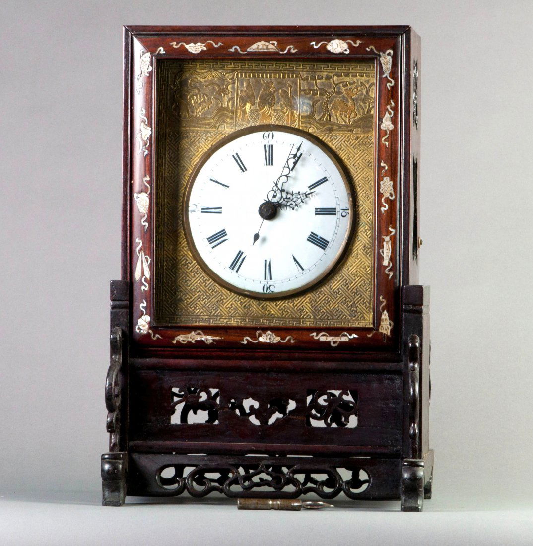 Chinese Clock Set in Rosewood (1 of 9)