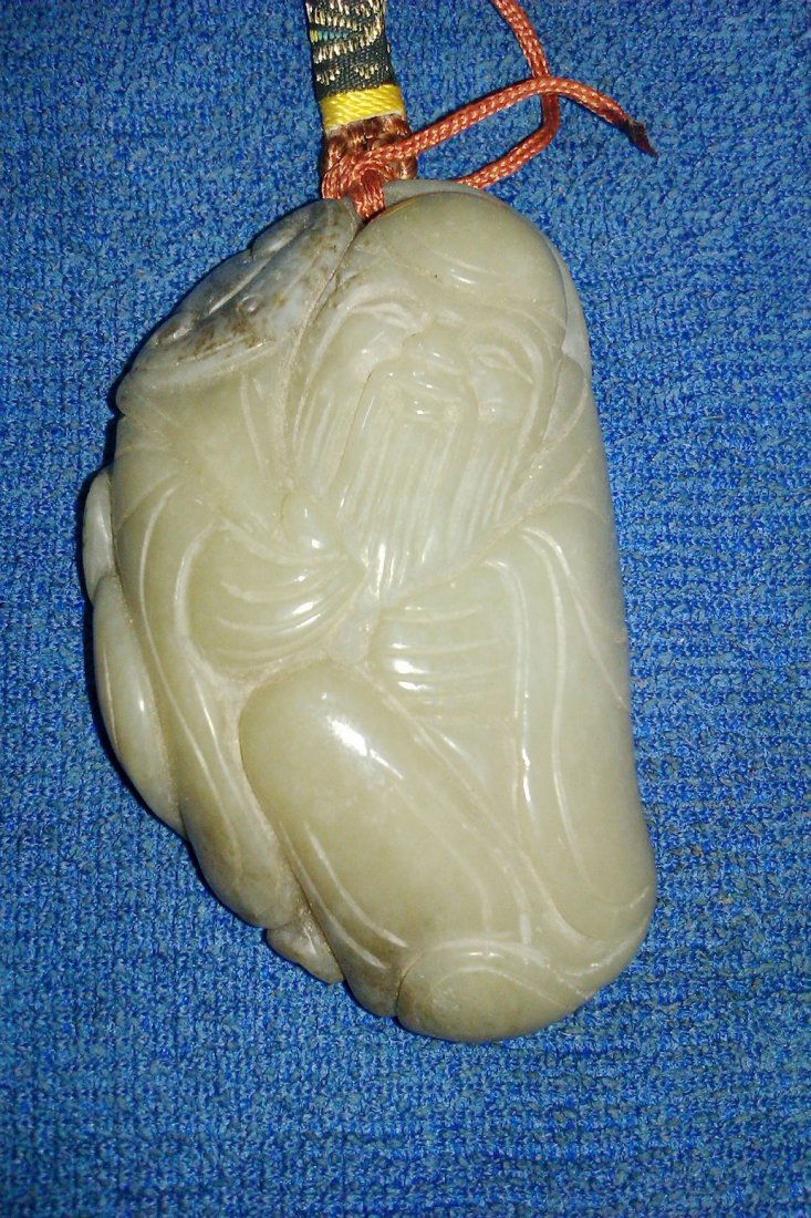 Chinese Hetain jade long live star agate: Finely carved hetain jade agate depicting LONG LIVE STAR ,L.2.5".