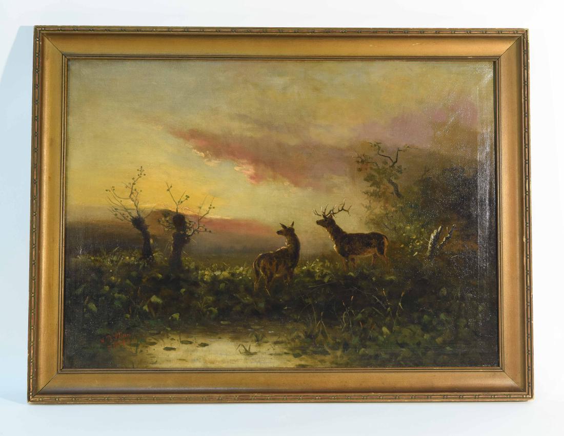 19TH C. LANDSCAPE SIGNED J. B. LYLINN O/C (1 of 10)