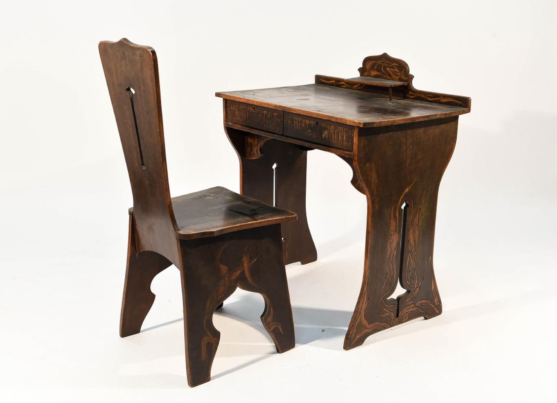 ART NOUVEAU WRITING DESK AND CHAIR (1 of 11)