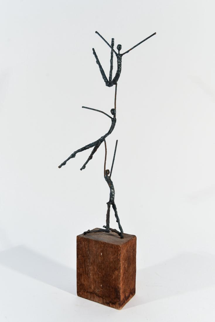 BRUTALIST METAL ACROBAT SCULPTURE (1 of 8)
