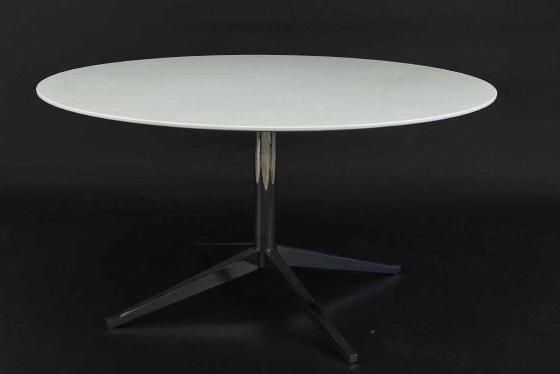FLORENCE KNOLL ROUND MARBLE TOP DINING TABLE (1 of 7)