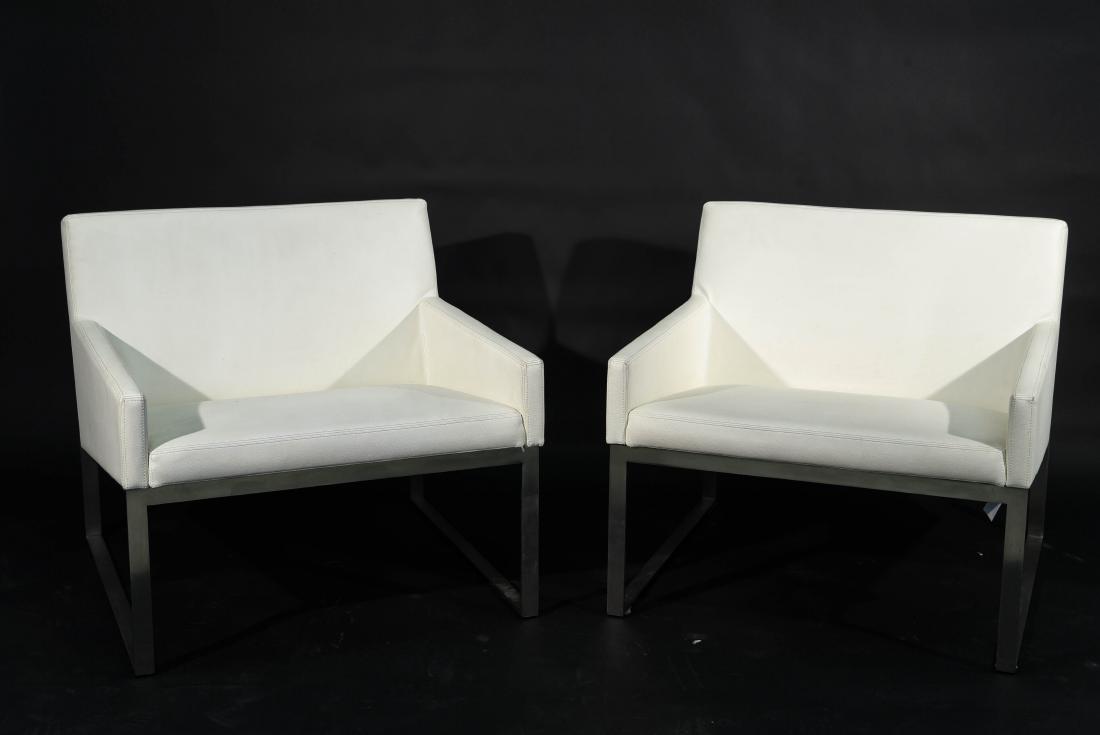 PAIR OF LEATHER BERNHARDT LOUNGE CHAIRS (1 of 9)